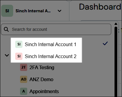 Sub account navigation