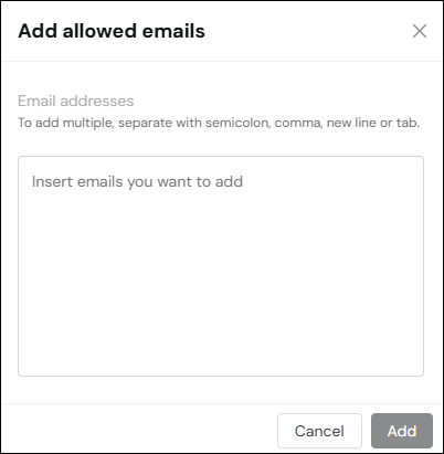 Add allowed emails module screenshot