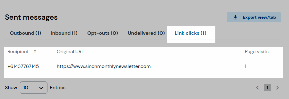 Link clicks reporting navigation
